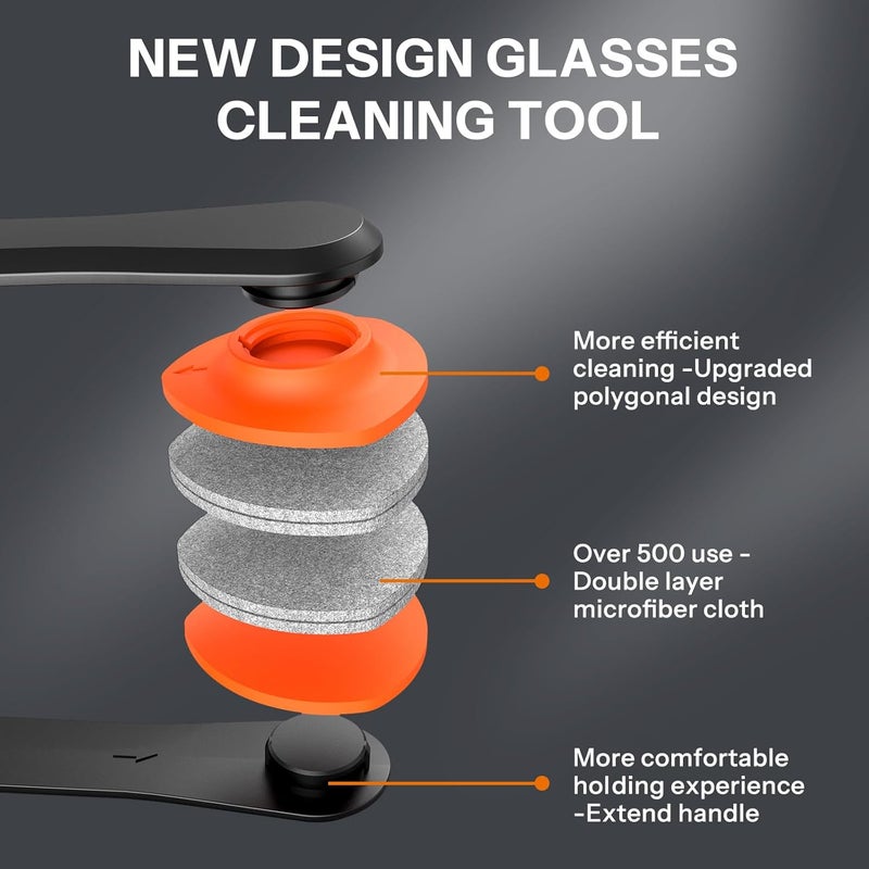 MAXSURE Glasses Cleaner,8 in 1 Glasses Cleaning Kit with 24H Anti Fog Eyeglass Cleaner Spray| Portable Glasses Cleaner Tool|Eye Glass Clean Cloths, Glasses Anti Slip with Soft Eyeglass Nose Pads & Ear Grip - Image 3